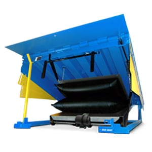Air powered dock leveler