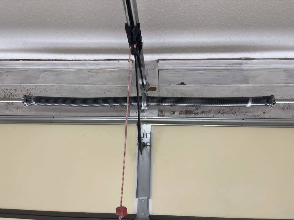 Garage door extension spring after replacement
