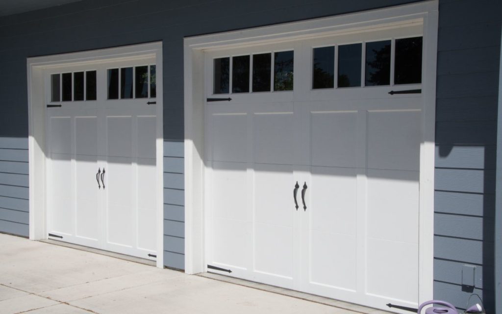 White colored overhead garage door