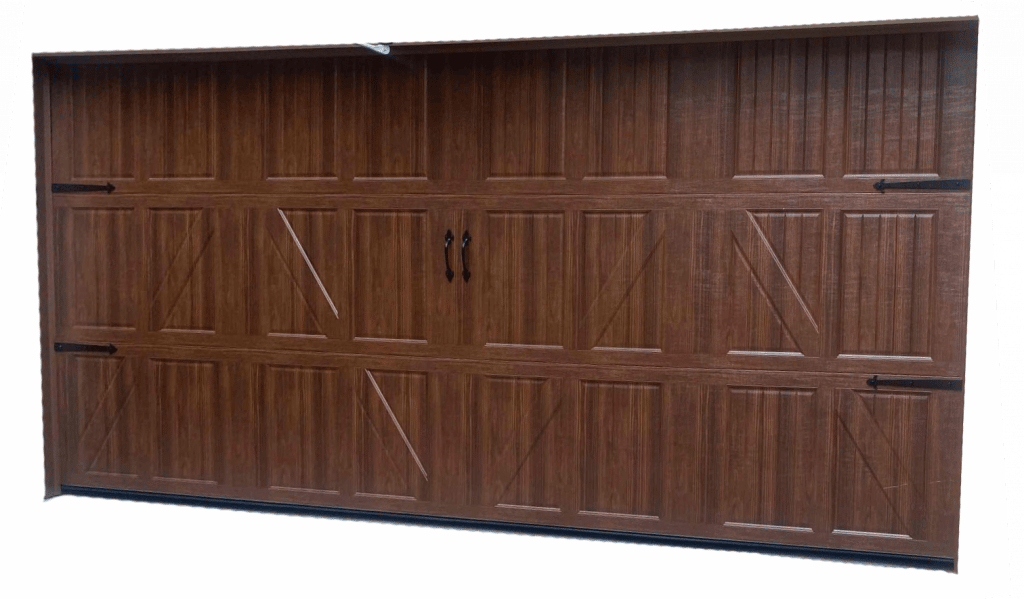 Carriage style steel garage door
