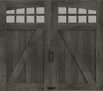 Faux wood garage door