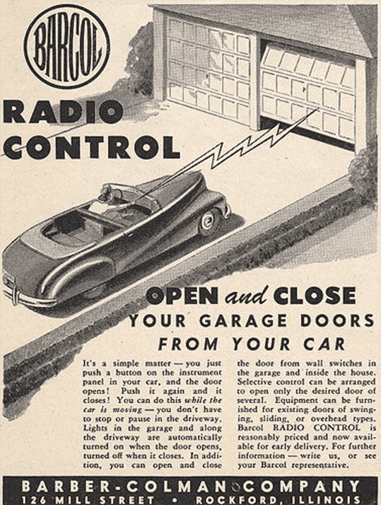 First garage door opener radio control