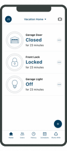 Garage door opener smart technology app