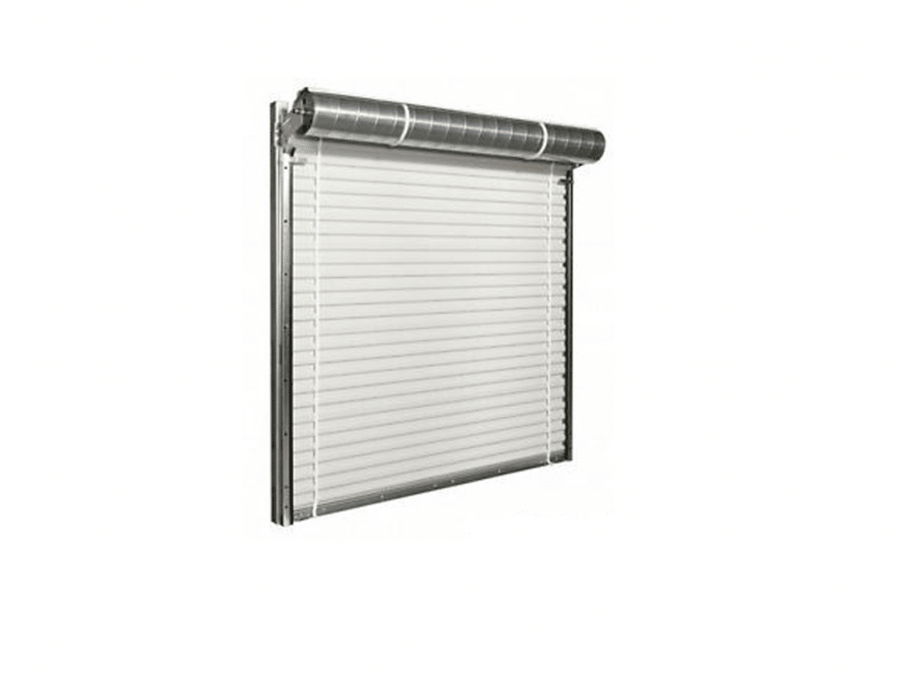 Image shows a roll up overhead door