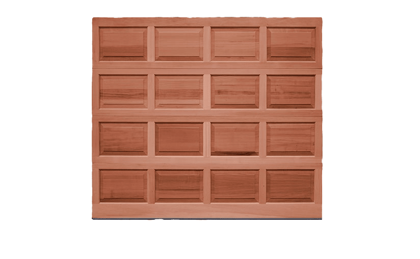 Sectional wood garage door